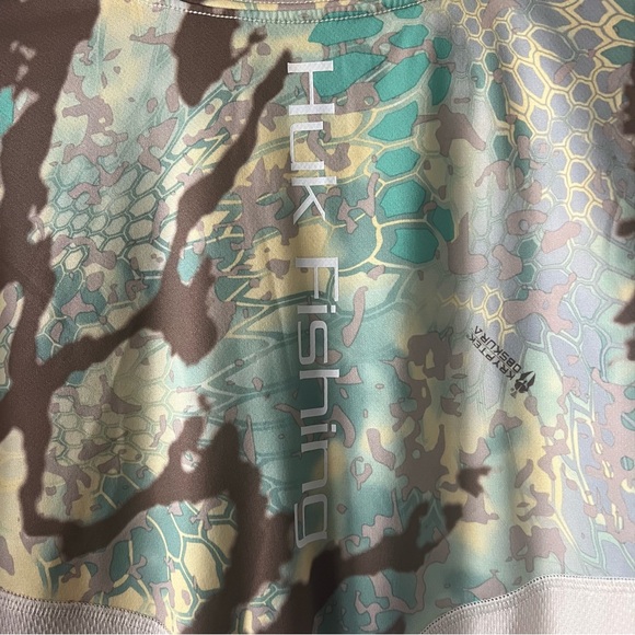 Huk Men's Kryptek Camo Icon long-sleeve performance fishing shirt Size XL - Picture 7 of 8